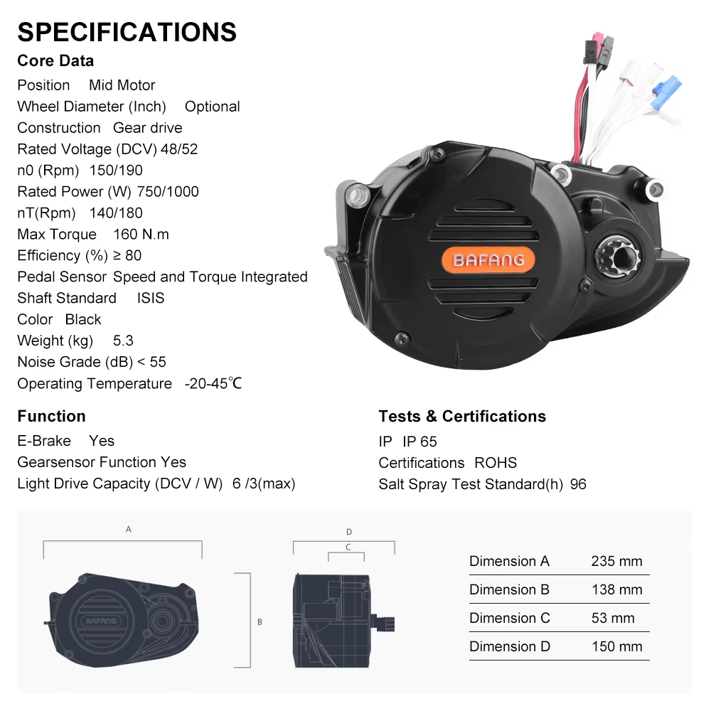 Kit di conversione per e-bike  - Mid Drive Motor Kit 52V 1000W recensione e prezzo